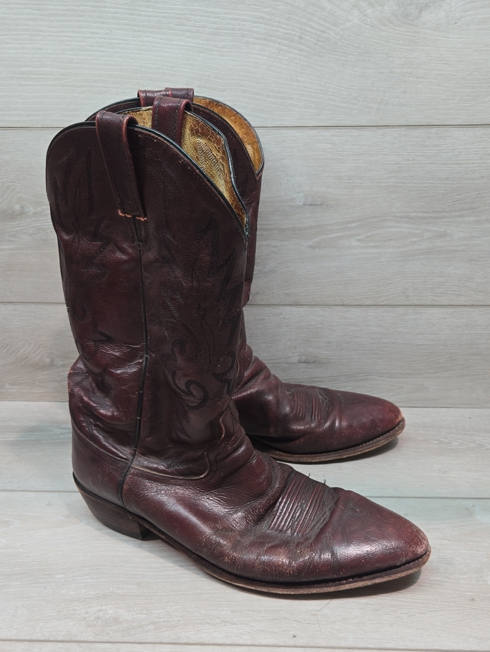 Vintage Dan Post Mens 72839 Leather Western Boots Shoes Sz 13EW